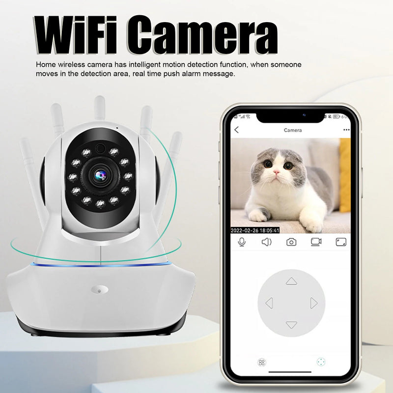 Security Camera Motion Detection WiFi Surveillance Camera Automatic Tracking 2 Way Audio for Indoor Outdoor for Home or Office