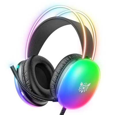 Gaming Headset with Headband RGB For PS4 PS5 Xbox PC Wired Gamer Headphone with Microphone Call Noise Reduction ONIKUMA X25