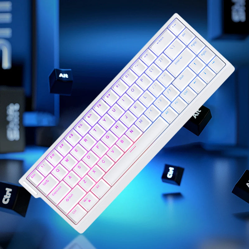 HE65 Wired Gaming Mechanical Keyboard 68 Keys RGB Backlit Gamer Keyboards Hot Swappable keyboard for ESports Office