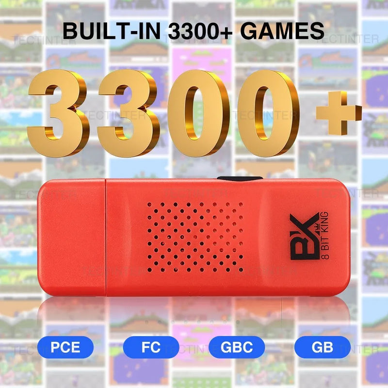 8 Bit Video Game Console HD TV Retro Game Stick Built In 3300+ Games Handheld Game Console For PCE FC GBC GB Wireless Gamepad