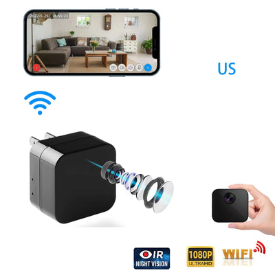 Mini Camera Clock Full HD 1080P Wireless Wifi Control IR Night Vision View DVR Camcorder Home Surveillance Monitor Video