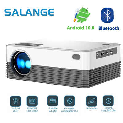 Salange P35 Projector Android 10 WIFI Portable Video Beamer Smart TV 1280*720P for Game Movie Home Cinema 1080P 4K Video Project