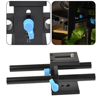 15mm Rail Support System with Quick Release Plate Universal DSLR Camera Base Plate Guide Stand for Follow Focus for DSLR Camera