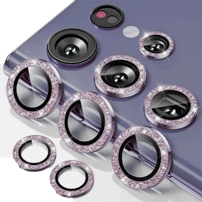 Glitter Camera Ring For Samsung Galaxy S25 Ultra S23 S24 Ultra Plus S25+ Back Lens Screen Protector Glass S24 S24ultra Cap Case