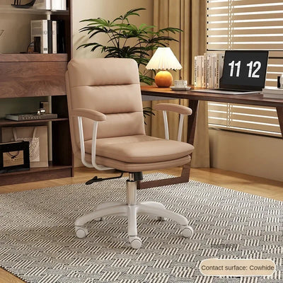 Italian Leather Office Chairs Office Meeting Computer Chair Light Luxury Designer Backrest Armrest Home Bedroom Gaming Chair