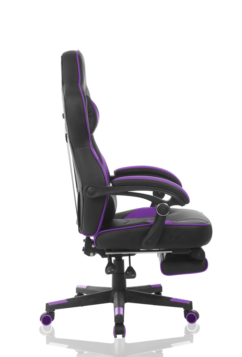 High Quality Purple Video Gaming Chair With Footrest Reclining Game Chair For Heavy People Ps4 Massage Video Gaming Chair