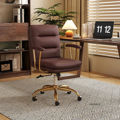 Italian Leather Office Chairs Office Meeting Computer Chair Light Luxury Designer Backrest Armrest Home Bedroom Gaming Chair