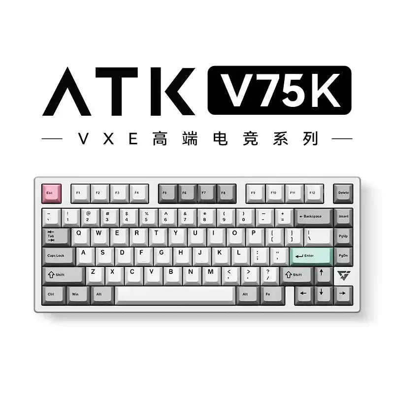 Atk Vxe V75x Mechanical Keyboard Bluetooth Wireless 2.4g Tri Modes Hot Swappable 1ms Low Latency Gasket PC Gaming Keyboard