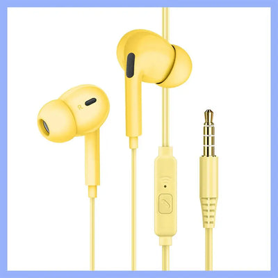 Wired Headphones Bass In Ear Headphone With Mic Music Earbuds 3.5mm Stereo Gaming Headset Dynamic Macaron Random Color Universal