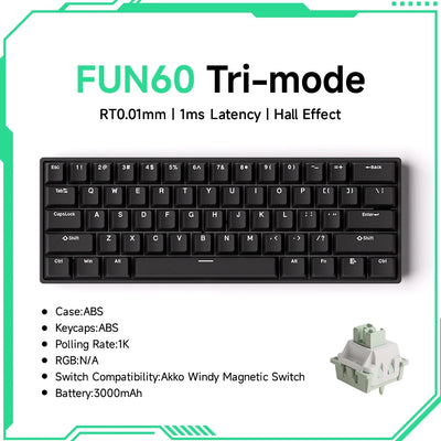 Akko MonsGeek FUN60 PRO&MAX HE Machanical Keyboard Magnetic Switch 60% Wireless Gaming Keyboard Rapid Trigger 8K Custom Keyboard