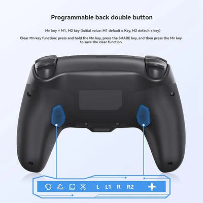 Wireless Bluetooth Game Console For PS4/Windows PC Dual Vibration Turbo Key Hall Joysticks Gamepad With RGB Light