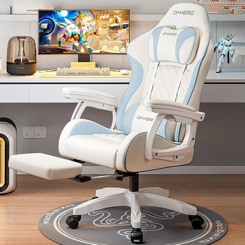 Ergonomic Premium Office Chair Comfy Pillow Beautiful Aesthetic Gaming Chair Mobile Footrest Sillas De Oficina Furniture