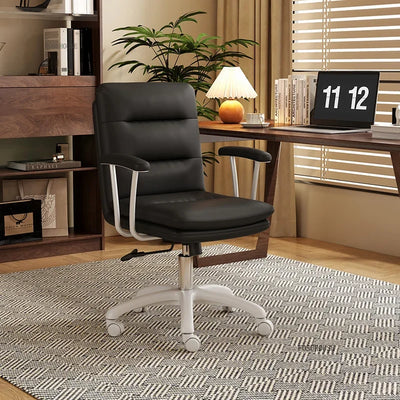 Italian Leather Office Chairs Office Meeting Computer Chair Light Luxury Designer Backrest Armrest Home Bedroom Gaming Chair