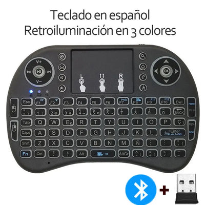 Bluetooth 2.4G  Colorful Backlight Russian Spanish Air Mouse Remote Touchpad for Android TV Box PC I8 Mini Wireless Keyboard