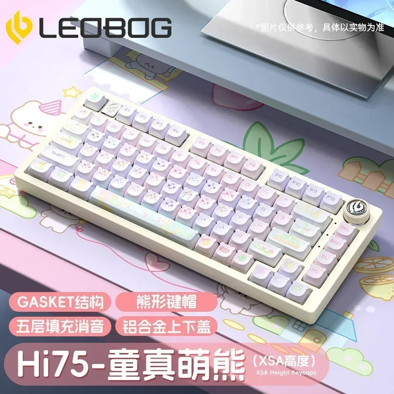 LEOBOG Hi75 E-sport Gaming Wired Mechanical Keyboard Hot-Swap Aluminum Alloy Gasket Portable Custom Gaming PC Office Ergonomic