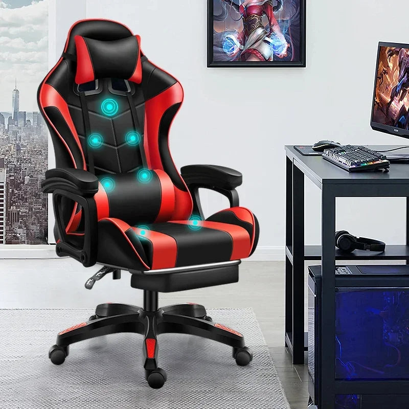 Free Sample Reclining Leather sedia RGB Racing Gamer Gaming Chair With Footrest And Massage