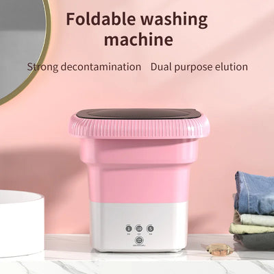 Household Portable Folding Mini Washing Machinesmart Washingone Touch Start Folding Washing For Socks Underwear And All-In-One