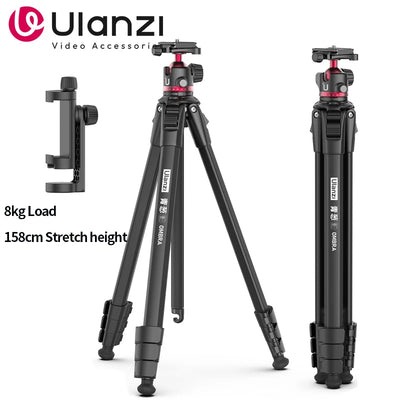 Ulanzi OMBRA Travel Tripod Aluminum Alloy Metal Outdoor Smartphone DSLR Camera Tripod Monopod W Arca Swiss Plate Ball Head