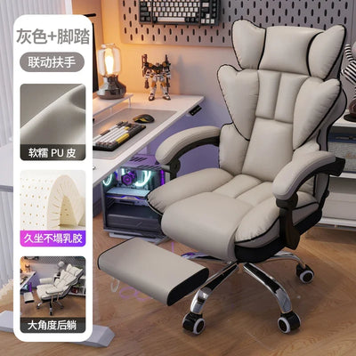 Comfy Modern Office Chair Beautiful Footrest Swivel ﻿pillow Gaming Chair Stylish High Back Chaise De Bureau Office Furniture