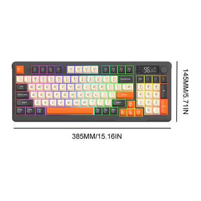 M96 Bluetooth Wireless Keyboard Desk 2.4G Mechanical Keyboard Dual Mode Connection Digital Display Pc Gamer Keyboard RGB Light