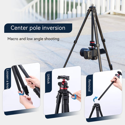 Ulanzi OMBRA Travel Tripod Aluminum Alloy Metal Outdoor Smartphone DSLR Camera Tripod Monopod W Arca Swiss Plate Ball Head