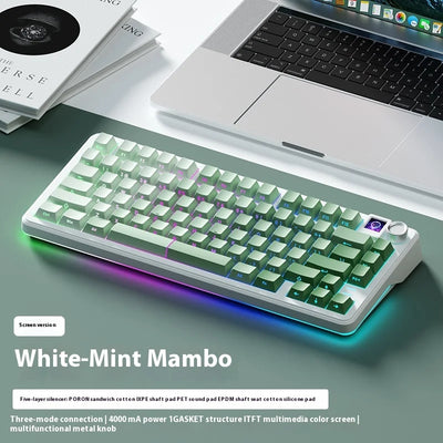 Weikav WK75 Mechanical Keyboard Tri Mode Wireless Keyboard Custom 4000mAh RGB Hot Swap With Screen Gaming Keyboard PC Accessory