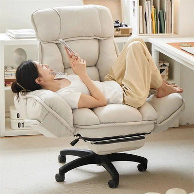 Home Comfortable Computer Chair Ergonomic Office Chair with Footrest Bedroom Lazy Sofa Student Dormitory Computer Gaming Chair