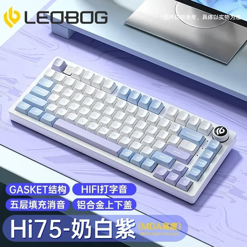 LEOBOG Hi75 E-sport Gaming Wired Mechanical Keyboard Hot-Swap Aluminum Alloy Gasket Portable Custom Gaming PC Office Ergonomic