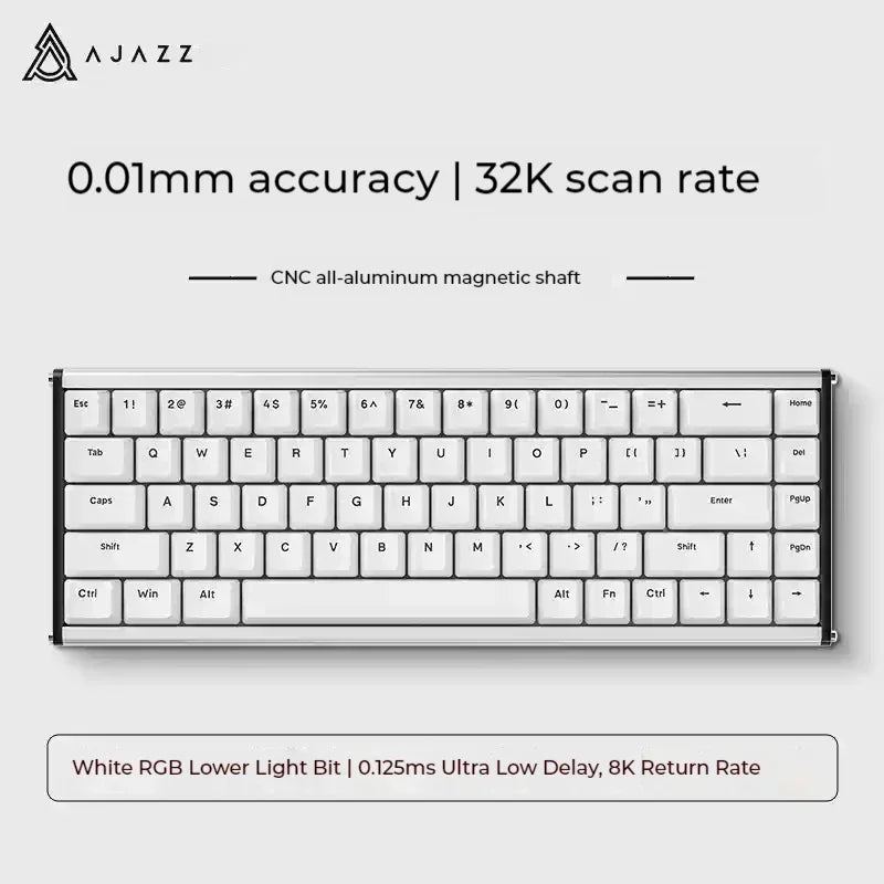 AJAZZ ALUX68 Magnetic Switch Mechanical Keyboard Aluminum Alloy Wired 8K Hot Swap RGB Low Latency RT Custom Gaming Keyboard Gift