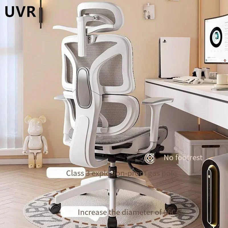 UVR Professional Computer Gaming Chair Ergonomic Backrest Chair Sedentary Comfortable Recliner with Footrest Mesh Office Chair