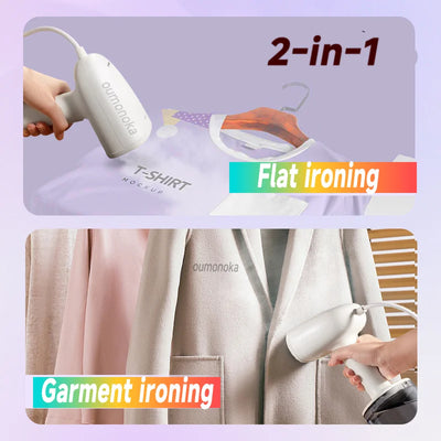 2-in-1 Handheld Clothes Steam Iron Garment Steamer Generator for Clothes Electric Hanging Mite Removal Steamer Home Appliance