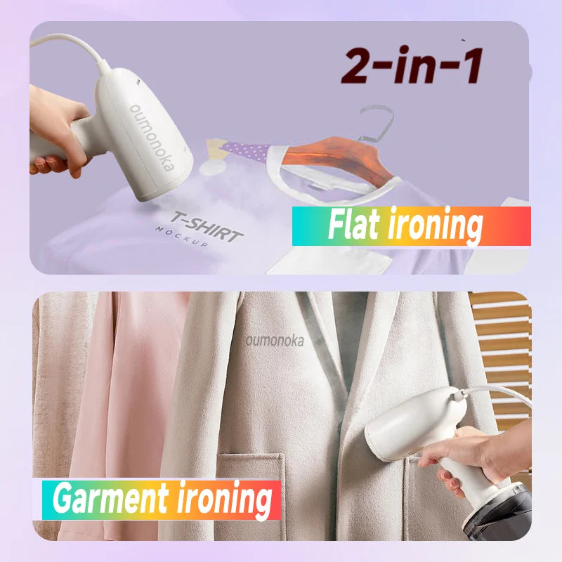 2-in-1 Handheld Clothes Steam Iron Garment Steamer Generator for Clothes Electric Hanging Mite Removal Steamer Home Appliance