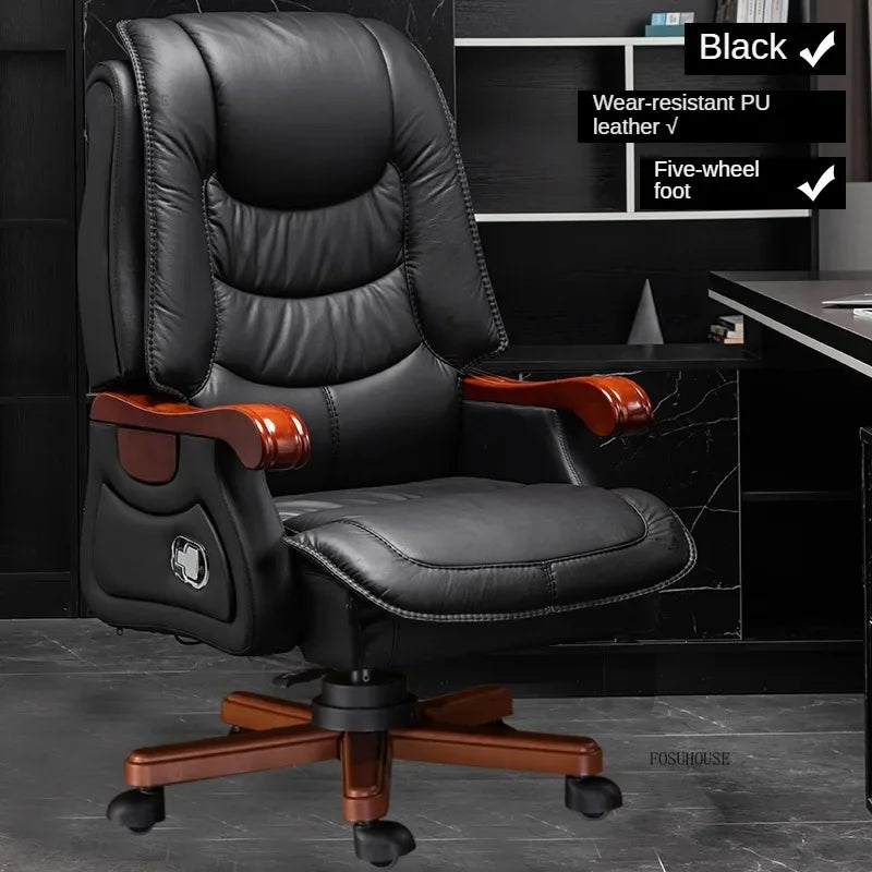 European Style Leather Back Office Chairs Rotating Home Office Recliner Designer Retro Boss Gaming Chair for Office Furniture