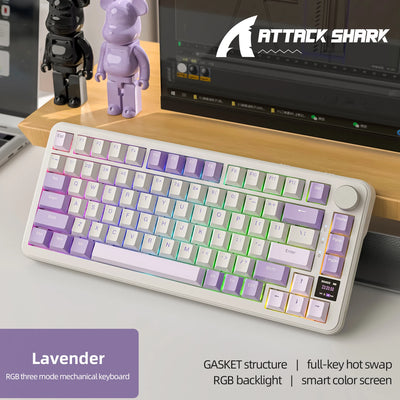 ATTACK SHARK X85 & X85Pro Wireless Mechanical Gaming Keyboard, 75% Layout, Hot Swappable, RGB, Bluetooth, PBT, Gasket Design