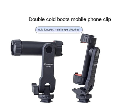 Vertical Shooting Phone Mount Holder DSLR Camera Monitor Mount Tripod Mount Clamp for Smartphone Vlog Shooting