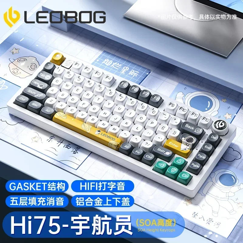 LEOBOG Hi75 Hot Swap Aluminum Alloy Gasket Wired Mechanical Keyboards Gaming Keyboard Office Portable Customized E-sports Gifts