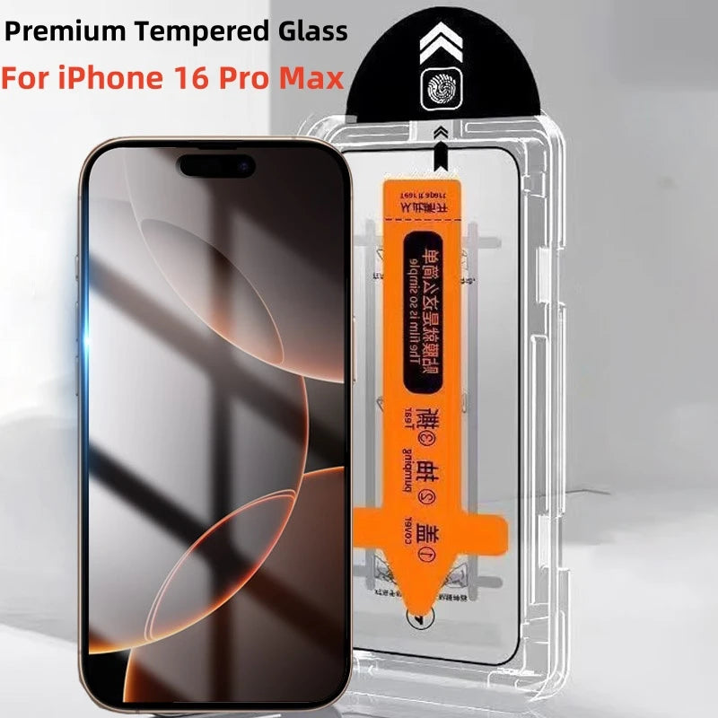 Premium Tempered Glass For iPhone 16 15 Pro Max Dust Free Screen Protector for iPhone 16 Plus 16 Pro Max Easy Installation Glass