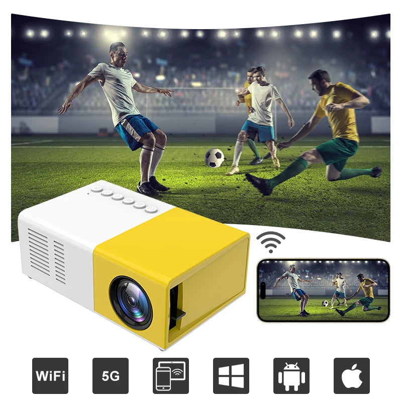 Salange YG300 MINI Projector Home Theater Game Beamer Video Multimedia Player for Apple Android Phone 1080P Via HD Port Smart TV