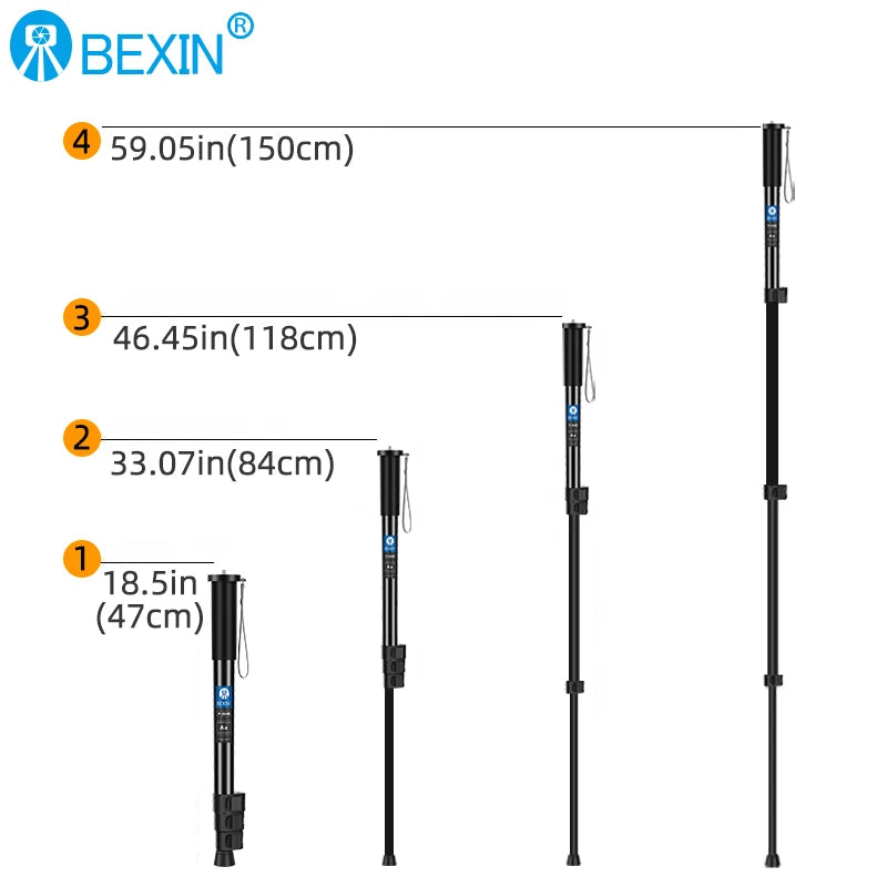 BEXIN Lightweight Monopod Aluminium DSLR Camera Tripod Camera Mount Adapter Support Monopod For Nikon Sony Camera