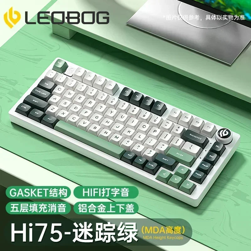 LEOBOG Hi75 E-sport Gaming Wired Mechanical Keyboard Hot-Swap Aluminum Alloy Gasket Portable Custom Gaming PC Office Ergonomic