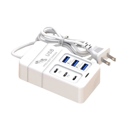 35W Charger 6 USB Out PD Type C Super Charge Quick Wall Chargers USB  Adapter Mobile Phone EU US Plug USB Type C Charger