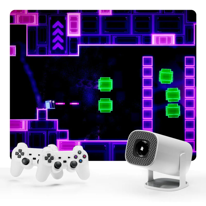 Salange S40MAX Game Projector Android 11 2.4G/5G WiFi6 BT5.4 Retro Game Console Support 4K Video With 2 Wireless Game Controller