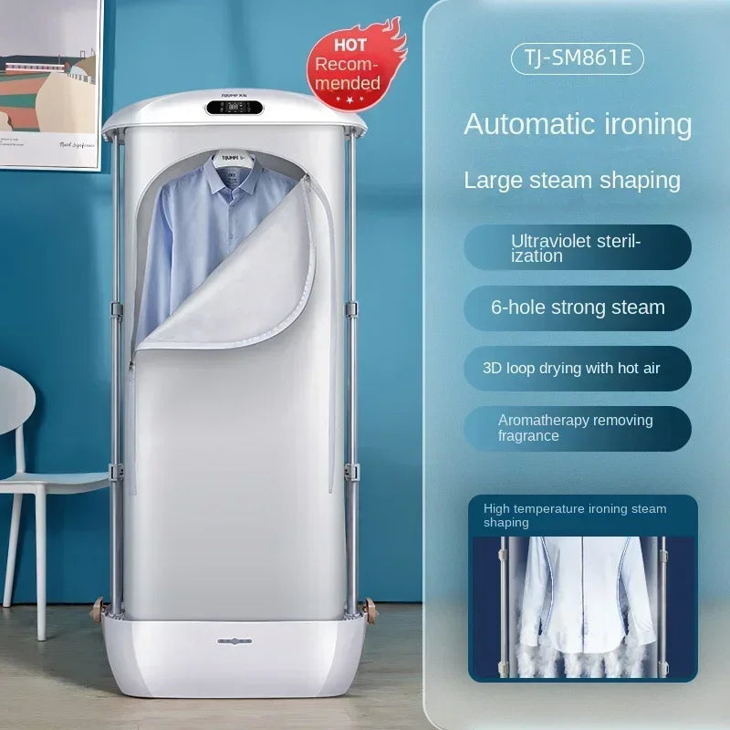 High-Power Foldable Garment Steamer with Automatic Wrinkle Remover, Smart Standing Dryer for Home Use