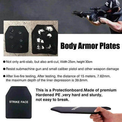 NIJ IIIA Stand Alone Ballistic Plate UHMWPE Bulletproof Body Armor Vest Plates Lightweight Anti-Stab Bullet-Proof Shield Panel