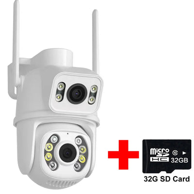 HD 6MP WiFi IP Camera Dual Lens Outdoor Security Protection CCTV 360 PTZ Video Monitor Secur Kamera Smart Home Surveillance Cam