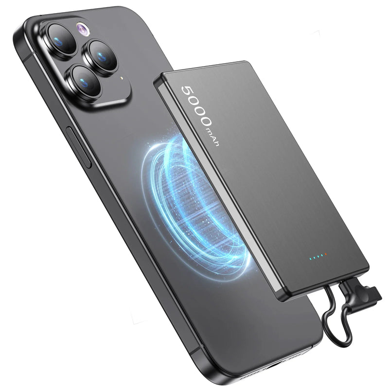 20W Magnetic Power Bank 5000mAh Power Bank Fast Charging Wireless Powerbank Battery External Charger for IPhone Xiaomi Android