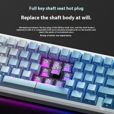 Weikav WK68 Wireless RGB Hot Swap Gaming Mechanical Keyboards 4000mAh Knob 2.4G Tri-Mode Customize Keyboard PC Accessories Gifts