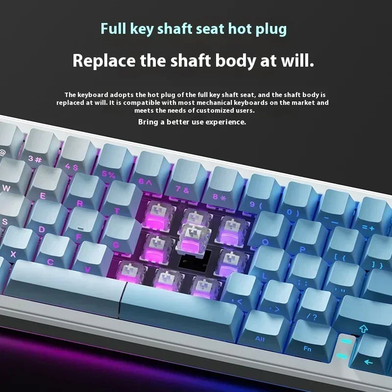 Weikav WK68 Wireless RGB Hot Swap Gaming Mechanical Keyboards 4000mAh Knob 2.4G Tri-Mode Customize Keyboard PC Accessories Gifts