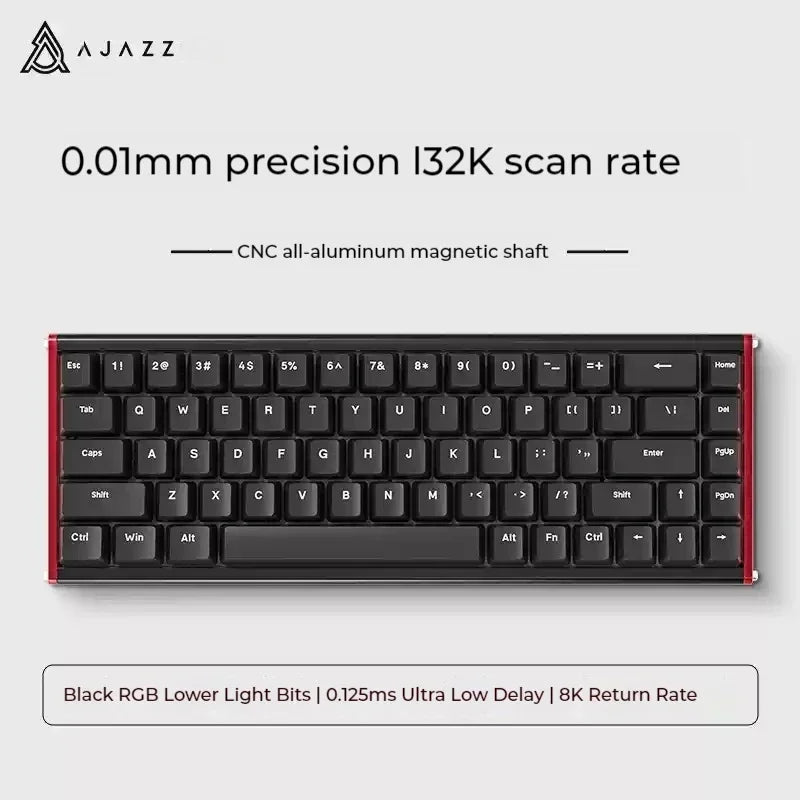 AJAZZ ALUX68 Magnetic Switch Mechanical Keyboard Aluminum Alloy Wired 8K Hot Swap RGB Low Latency RT Custom Gaming Keyboard Gift