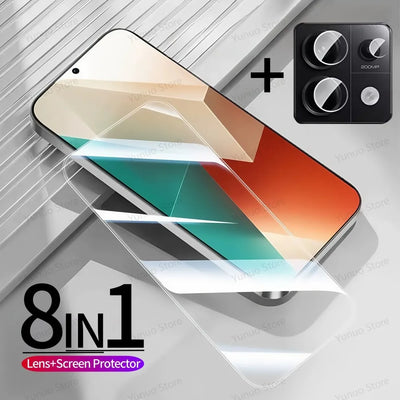 8IN1 Tempered Glass For Redmi Note 13 Pro 5G 4G Screen Protector Anti Scratch HD Camera Lens Protective Film On Redmi Note 13Pro